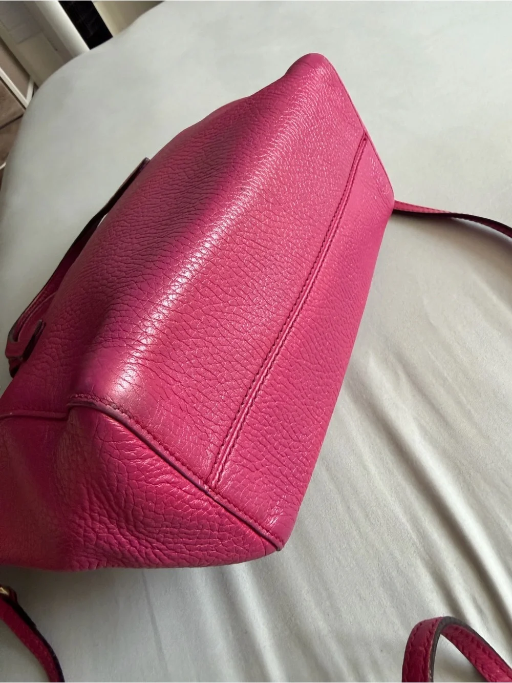 Gucci Fuchsia Leather Satchel with Detachable Strap